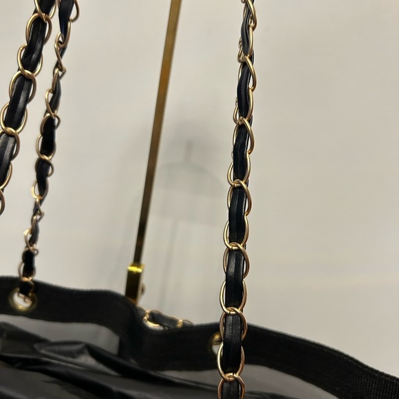 Fashion Black Mesh Tote Bag 16 x 12 x 3.5 - Picture 4 of 8